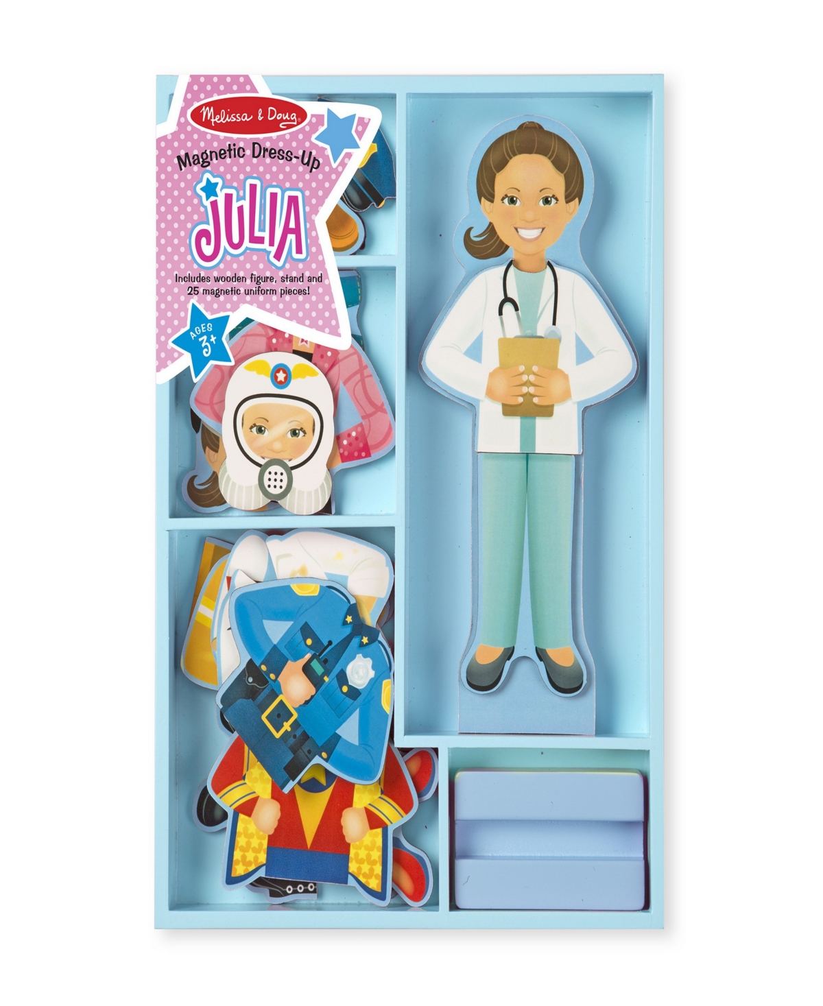 Shop Melissa & Doug Julia Magnetic Dress-up Wooden Doll Pretend Play Set (25+ Pcs) In Multi