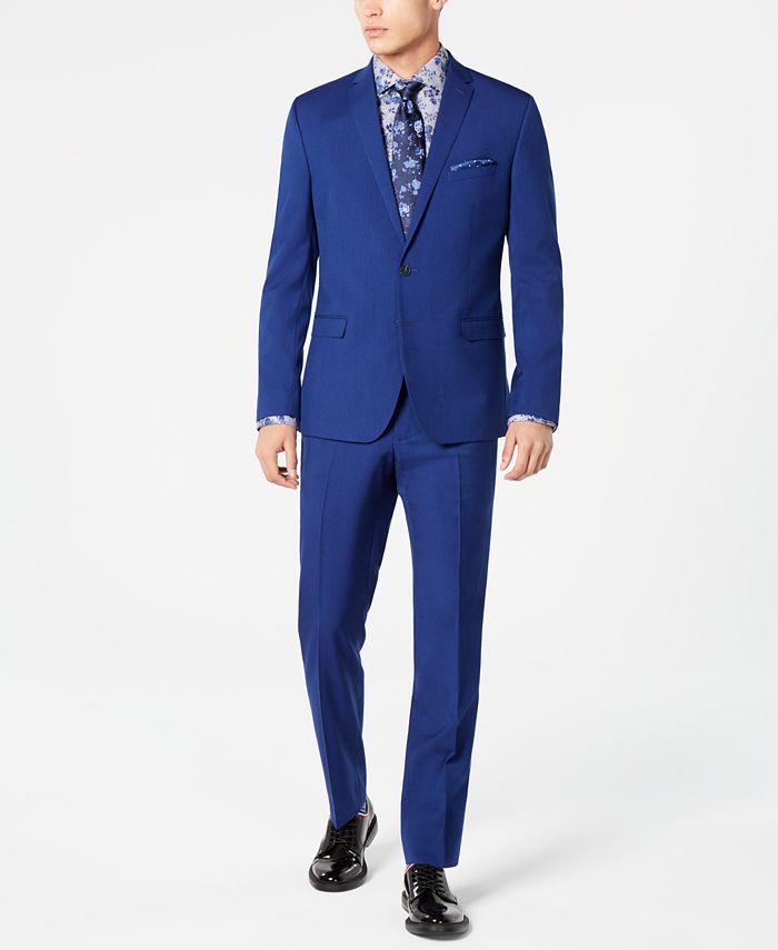 Nick Graham Men's Slim-Fit Stretch Hot Blue Suit - Macy's
