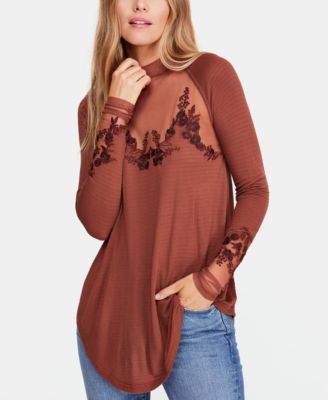 Free People - Saheli Embroidered-Mesh Top