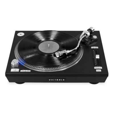 Innovative Technology - Victrola Pro Series USB Record Player with 2-Speed Turntable and Dust Cover