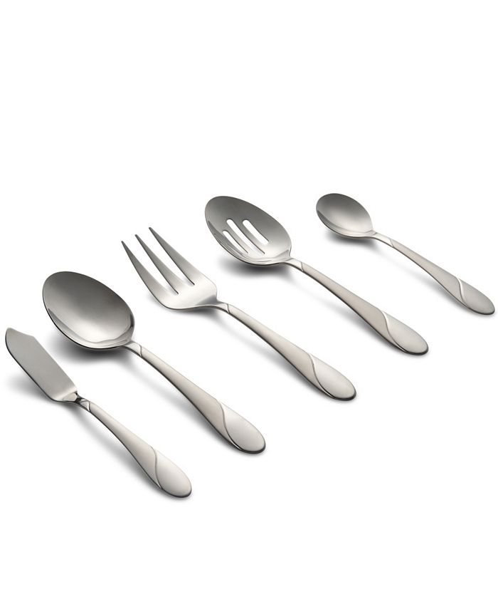 Cambridge Swirl Sand 89Piece Flatware Set, Service for 12 & Reviews Flatware Dining Macy's