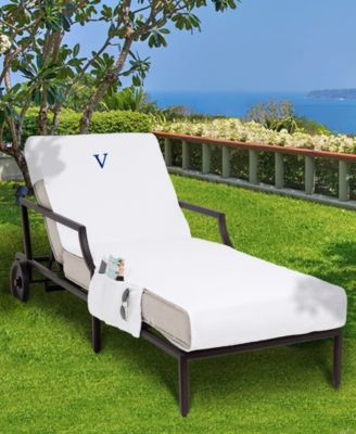 Personalized 100% Turkish Cotton Chaise Lounge Cover with Side Pockets