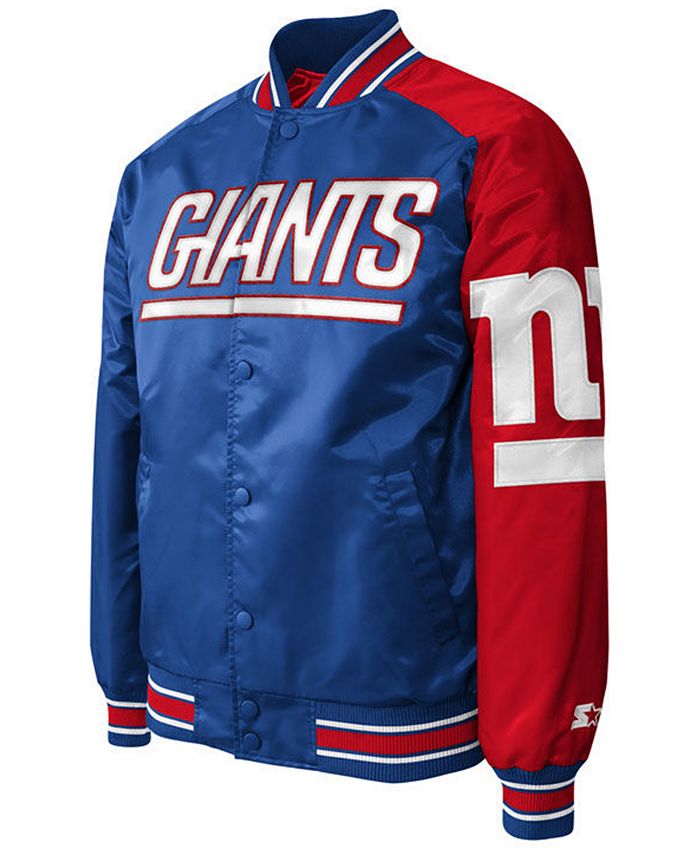 G-III Sports Men's New York Giants Starter Dugout Playoff Satin Jacket ...