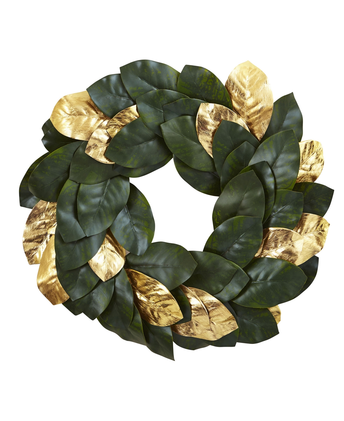 Nearly Natural Golden Leaf Magnolia Wreath