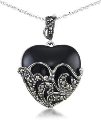 marcasite heart necklace