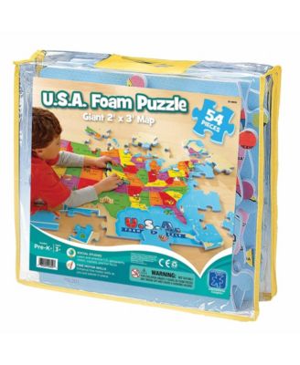 Educational Insights USA Foam Map Floor Puzzle- 54 Pieces
