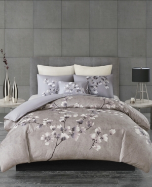 NATORI N NATORI SAKURA BLOSSOM COTTON SATEEN 3-PC. DUVET COVER SET, FULL/QUEEN