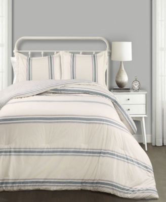 Farmhouse Stripe Reversible 3 Pc. Comforter Set Collection Bedding