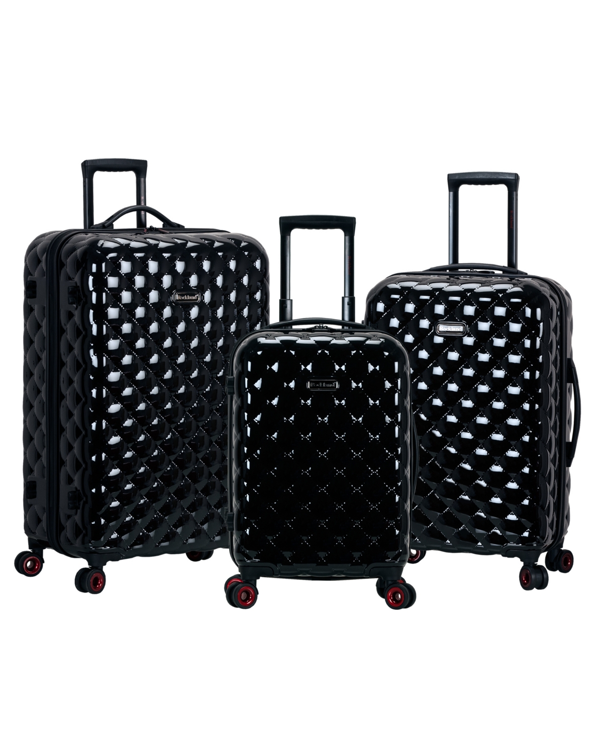 Quilt 3-Pc. Hardside Luggage Set - Red