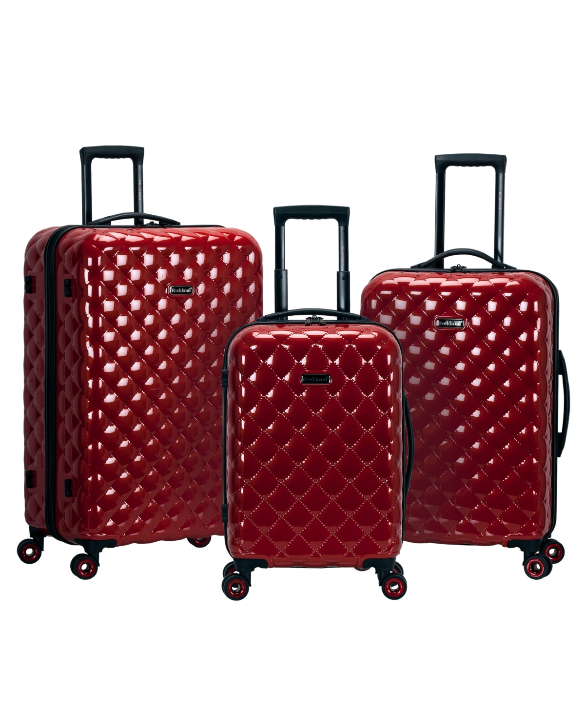 Quilt 3-Pc. Hardside Luggage Set - Red