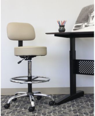 Caressoft Medical/Drafting Stool W/ Back Cushion