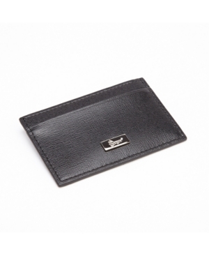 Emporium Leather Co Royce Rfid Blocking Slim Credit Card Wallet In Genuine Saffiano Leather In Black