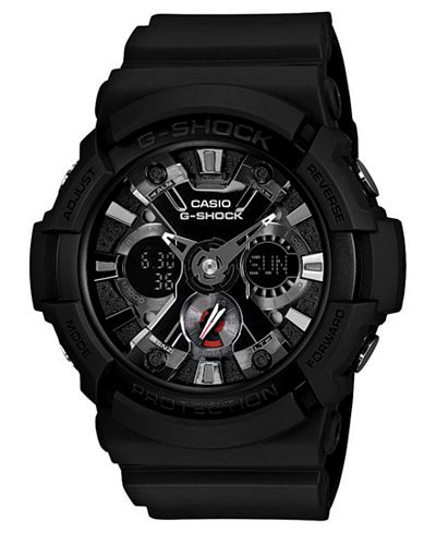 G-Shock Men's Analog Digital Black Resin Strap Watch 55x53mm GA201-1A