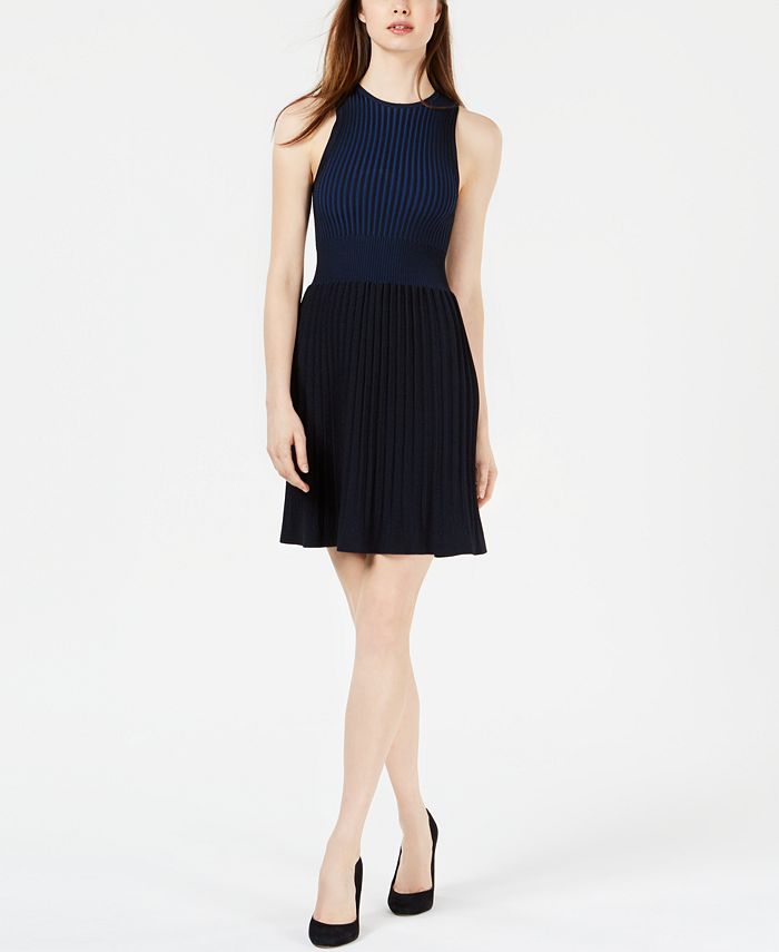 French Connection Pleated Colorblocked Dress - Macy's