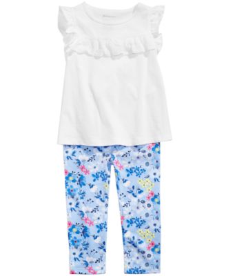 First Impressions Toddler Girls Ruffled Top & Floral-Print Leggings, Created for Macy's