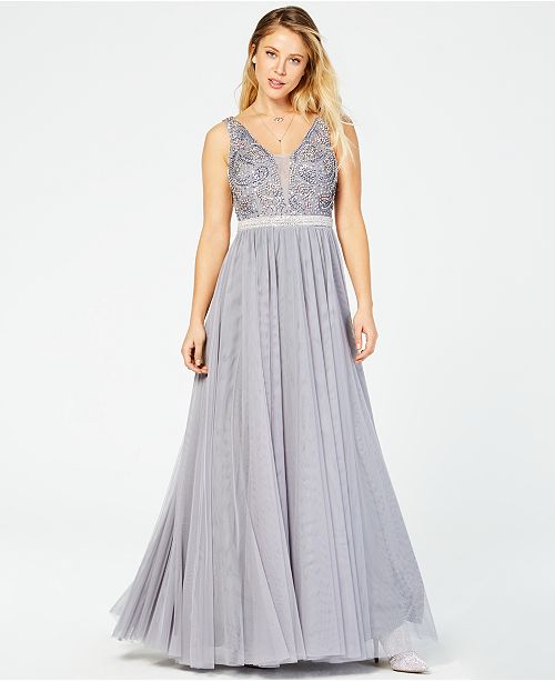 Say Yes to the Prom Juniors&#39; Rhinestone Ballgown, Created for Macy&#39;s & Reviews - Dresses - Women ...