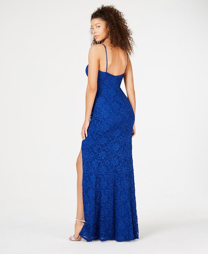 City Studios Juniors' Rhinestone Glitter Lace Gown Macy's