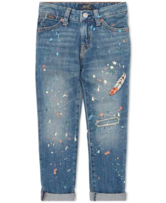 Polo Ralph Lauren - Little Girls Embroidered Astor Cotton Slim Jeans
