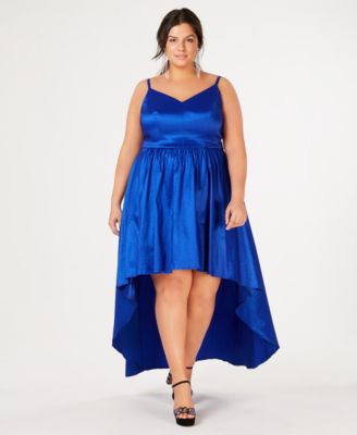 Macy's blue high low dress best sale