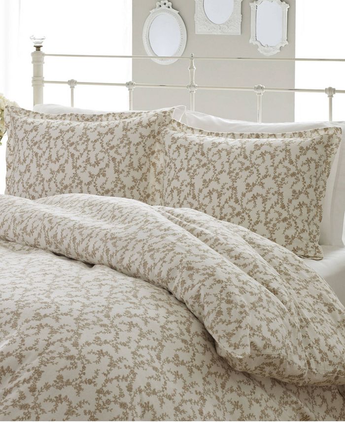 Laura Ashley Victoria Flannel Comforter Set, Twin - Macy's