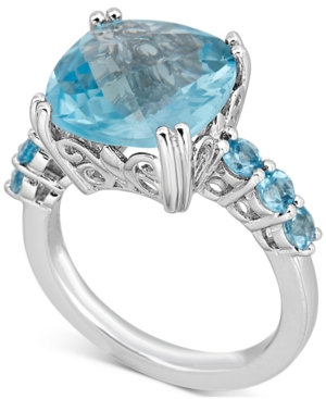 image of Blue Topaz Ring (6 ct. t.w.) in Sterling Silver