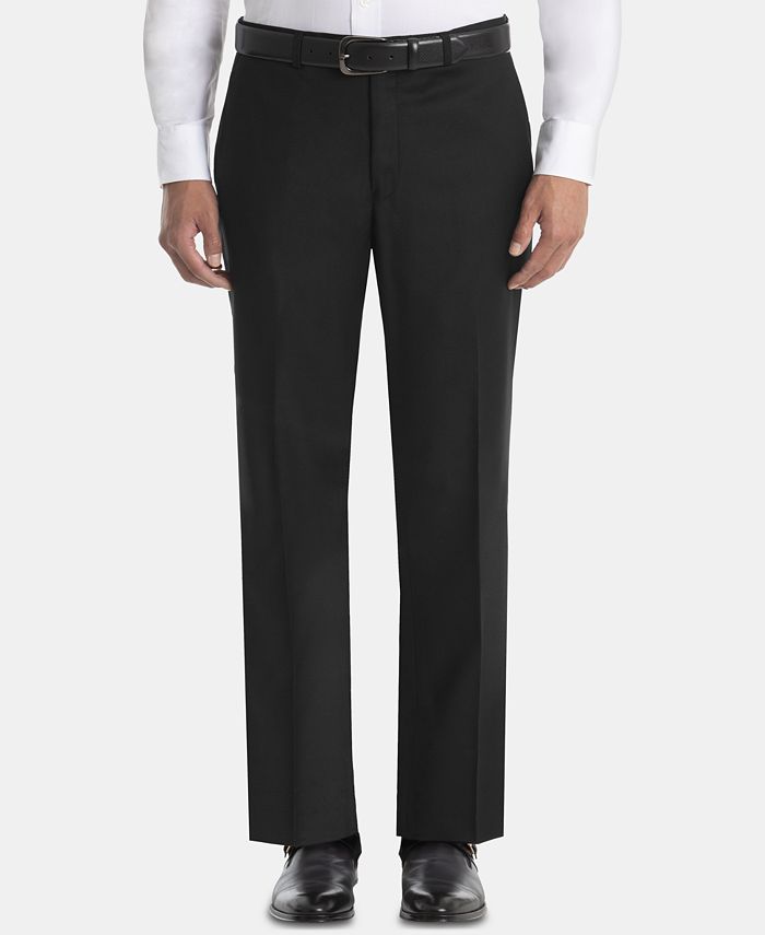Lauren Ralph Lauren Men's UltraFlex Classic-Fit Black Wool Pants - Macy's