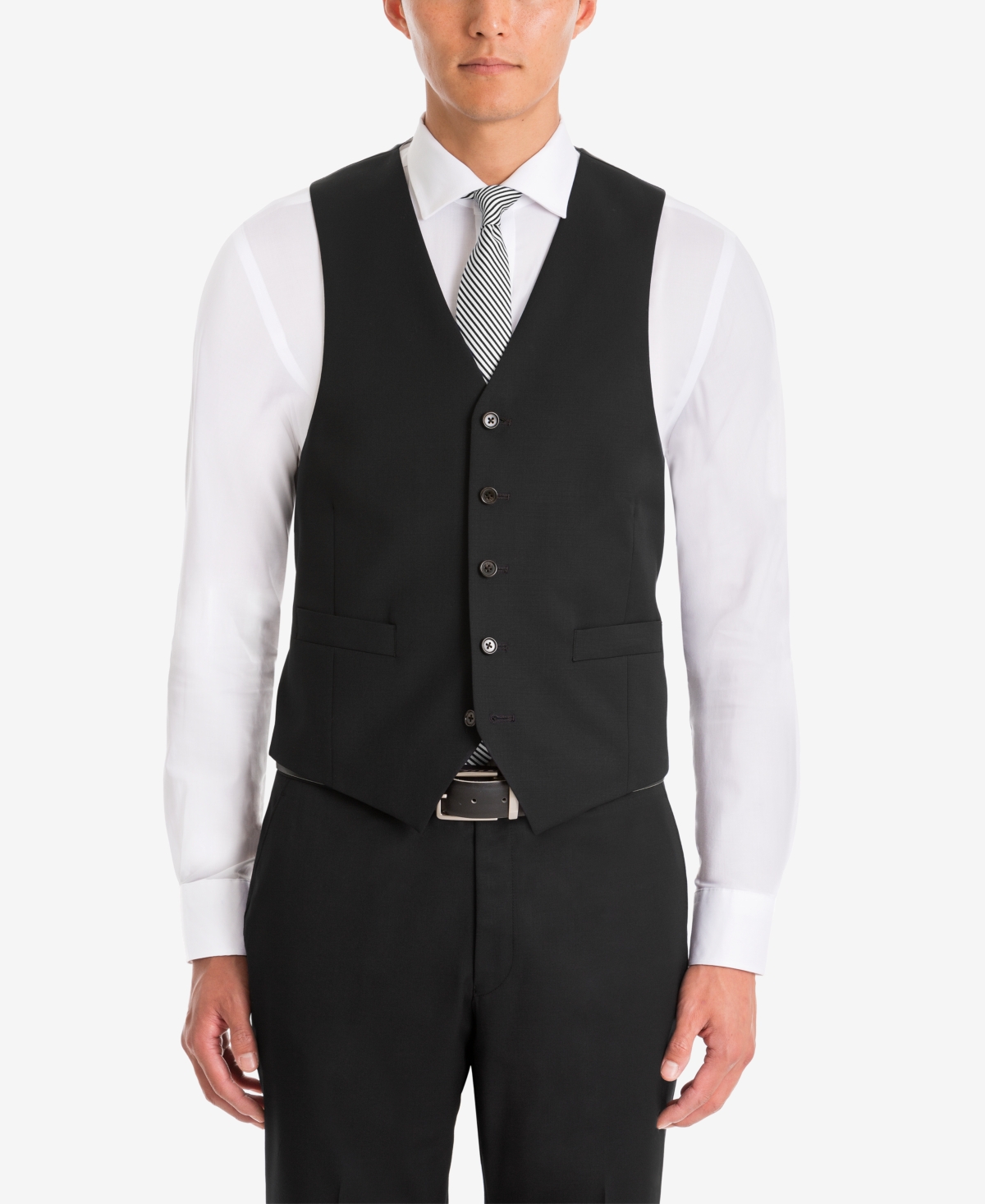 Lauren Ralph Lauren Men's UltraFlex Classic-Fit Black Wool Suit 
