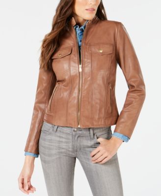 macys cole haan women's leather jacket