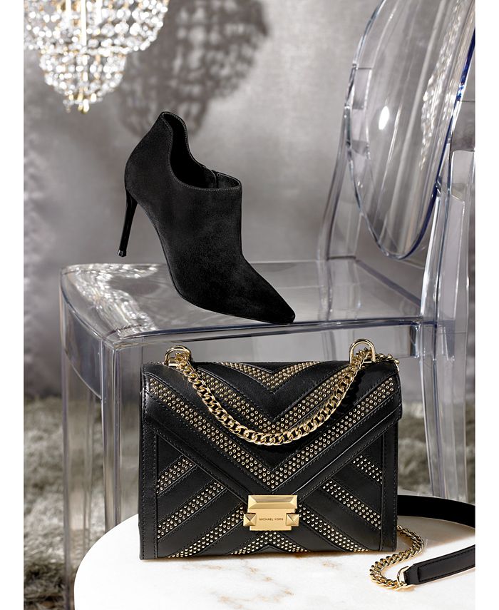 Michael michael kors whitney chevron studded shoulder online bag