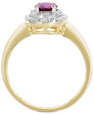 Macy's Ruby (9/10 ct. t.w.) & Diamond (1/4 ct. t.w.) Ring in 10k Gold