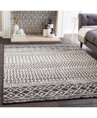Elaziz ELZ-2307 Black 2'7" x 7'6" Runner Area Rug
