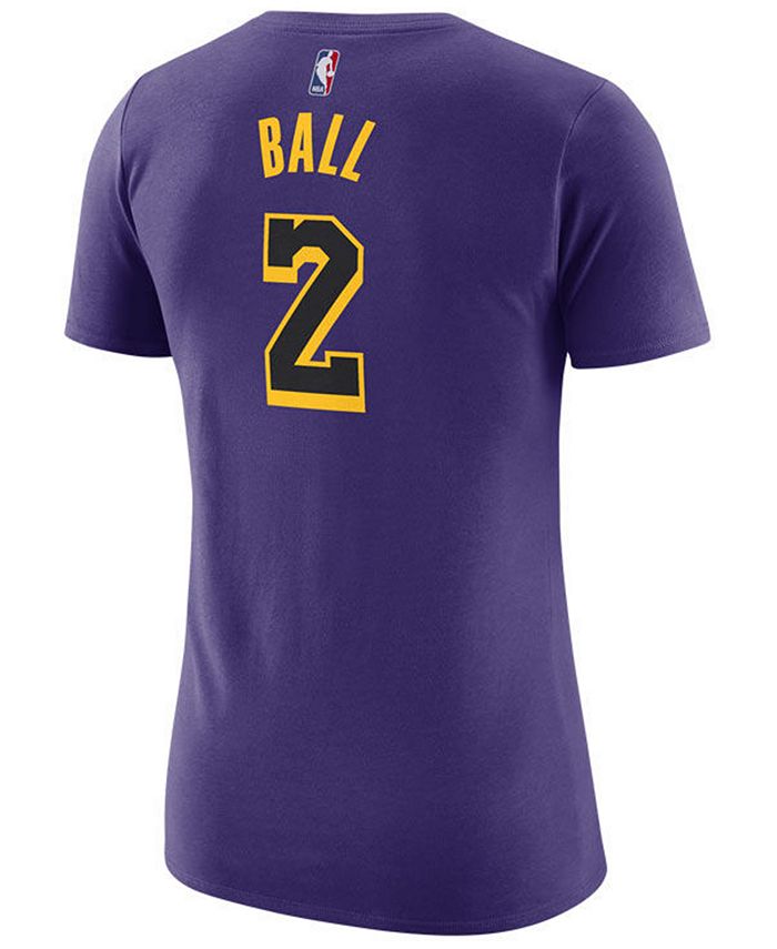 Nike Women's Lonzo Ball Los Angeles Lakers City Edition Player T-Shirt ...