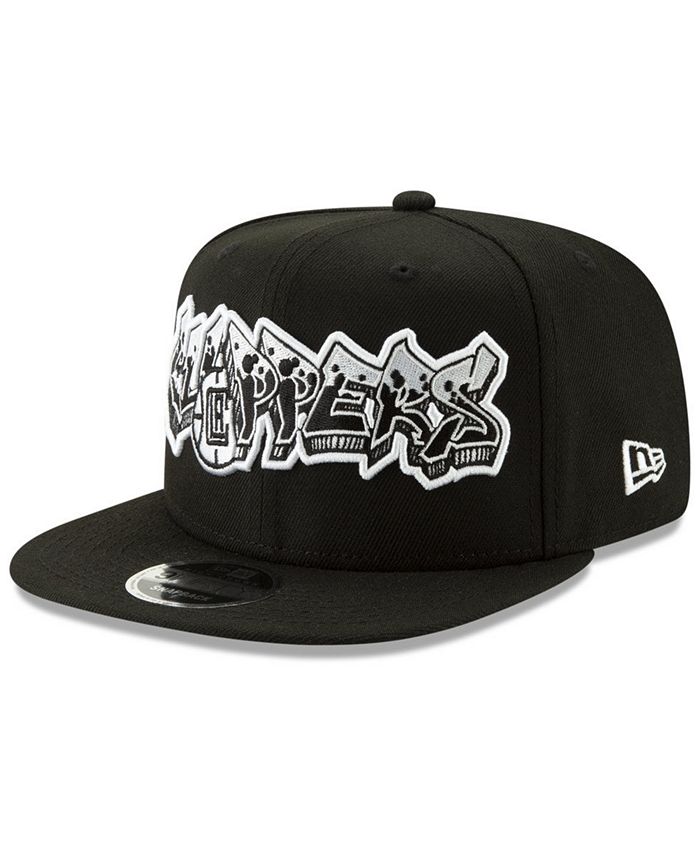 New Era Los Angeles Clippers Retroword Black White 9FIFTY Snapback Cap ...