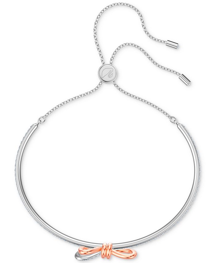 Swarovski TwoTone Pavé Bow Slider Bracelet Macy's