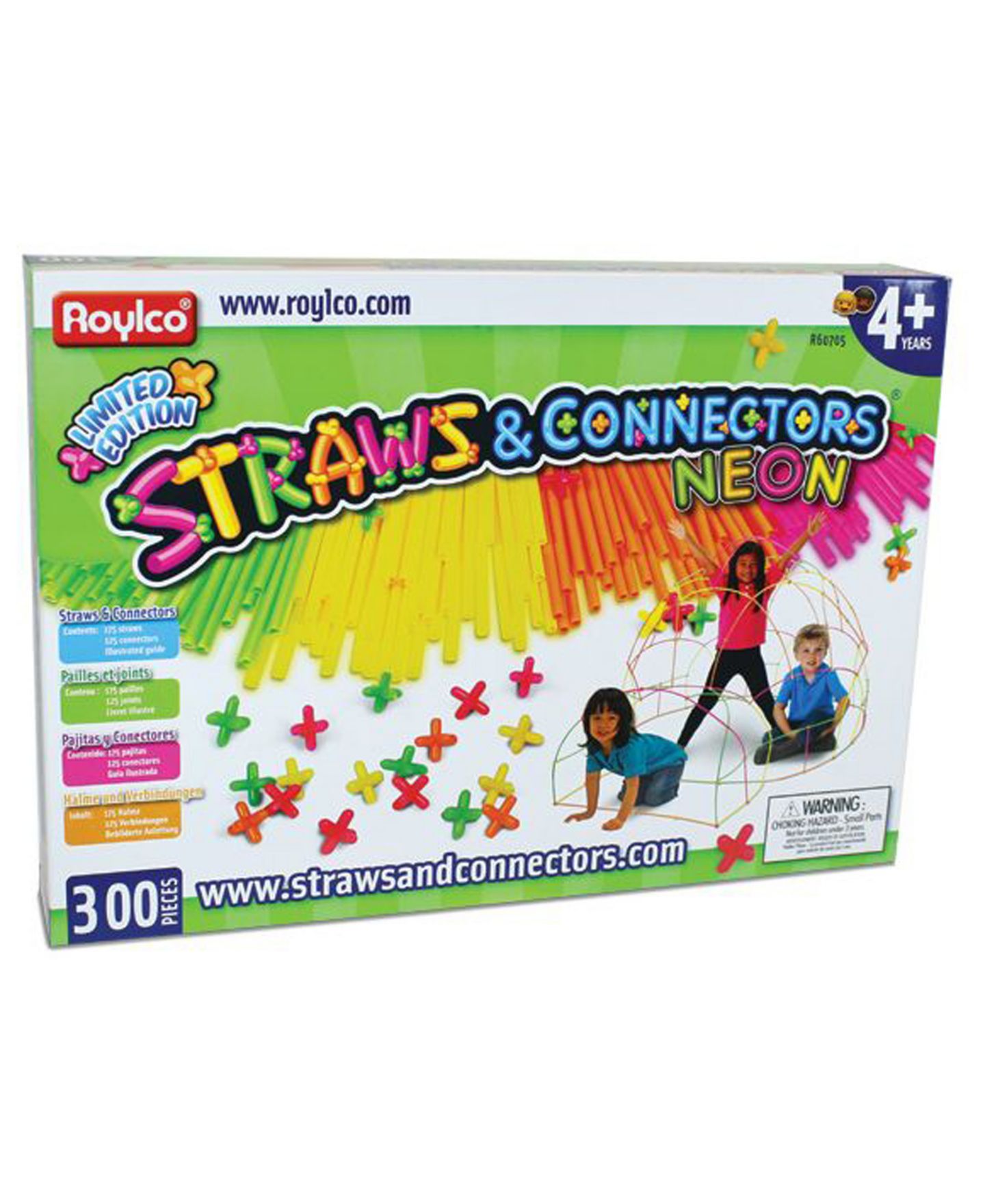 Детский конструктор Roylco Flexible Straws and Connectors 300-Piece Building Set, Ages 4+ — фото 5