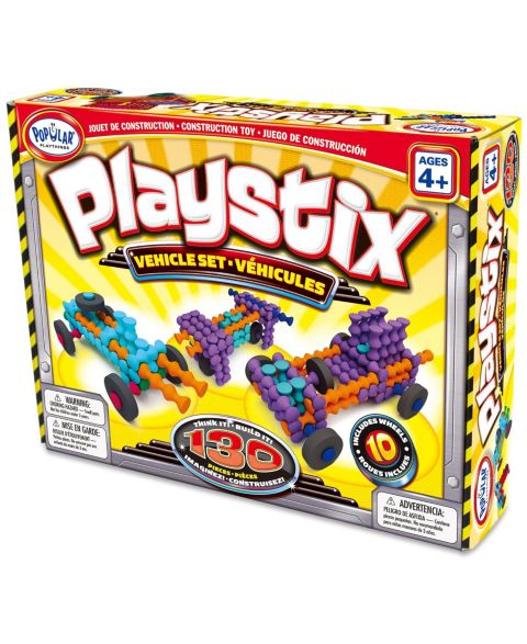 Детский конструктор Popular Playthings Vehicles Playstix 130-Piece Building Set, Ages 4+