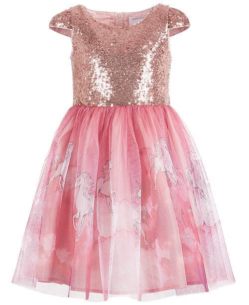 Us Angels Toddler Girls Sequin Unicorn Print Dress Reviews All