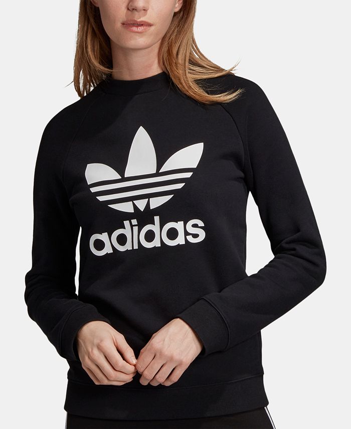 adidas Women's Adicolor Cotton Trefoil Sweatshirt - Macy's