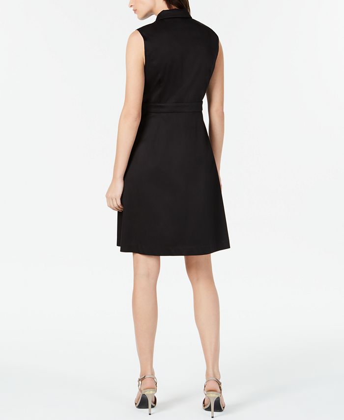 Calvin Klein ZipFront Sleeveless Shirtdress Macy's