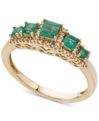 Macy's - Sapphire (3/4 ct. t.w.) & Diamond (1/6 ct. t.w.) Ring in 14k Gold (Also Available in Emerald & Ruby)