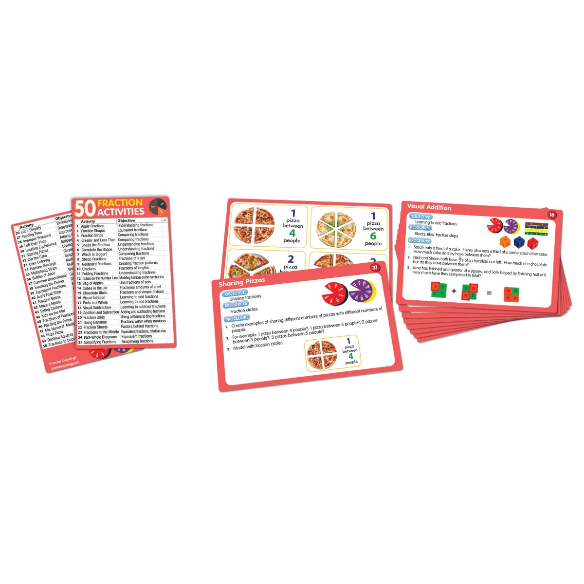Shop Junior Learning 50 Fraction Activities Learning Set In Multi