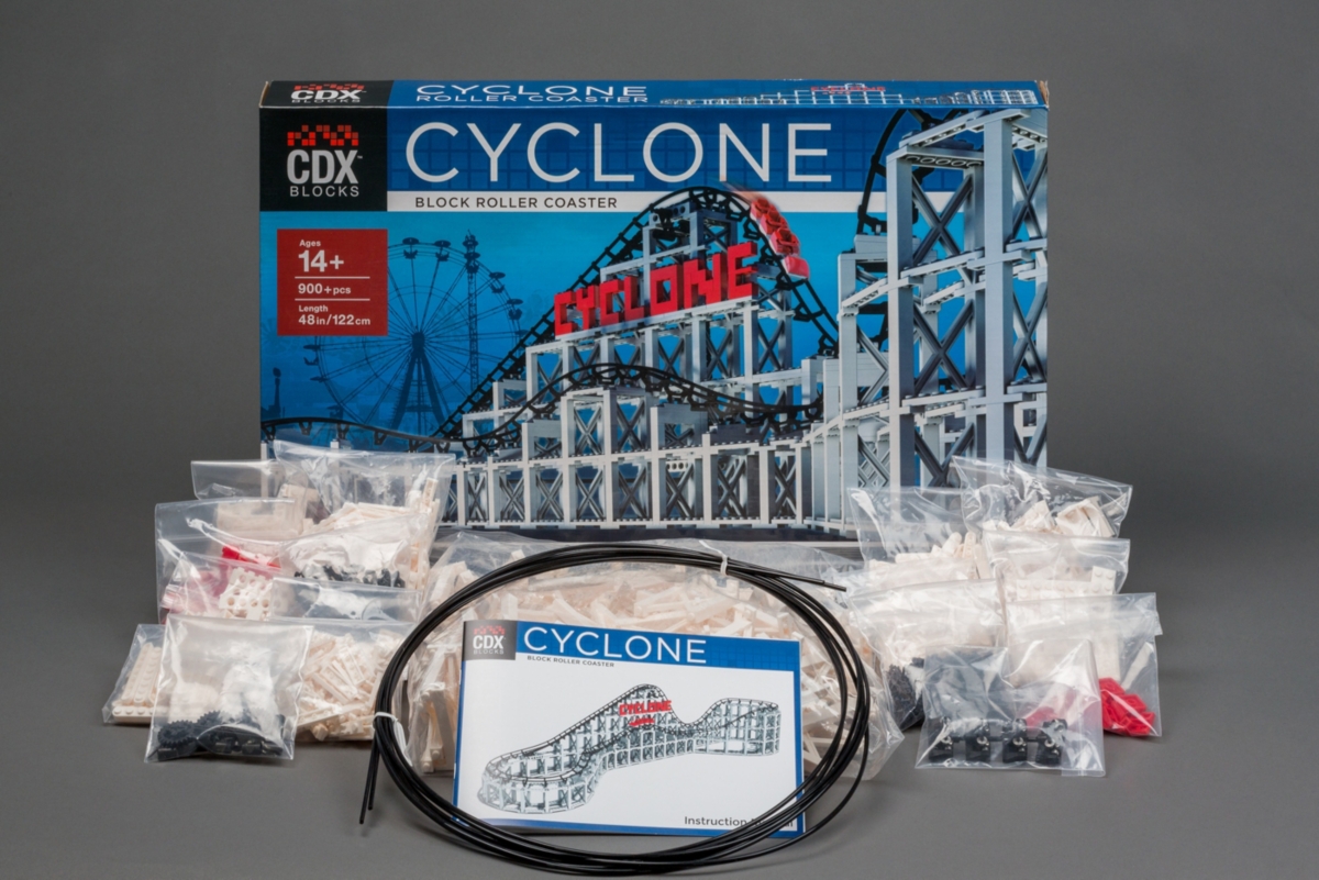 COASTER DYNAMIX CDX BLOCKS BRICK CONSTRUCTION CYCLONE ROLLER COASTER BUILDING SET 