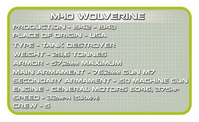 COBI Small Army M10 Wolverine Kit Construction Blocks Building Kit