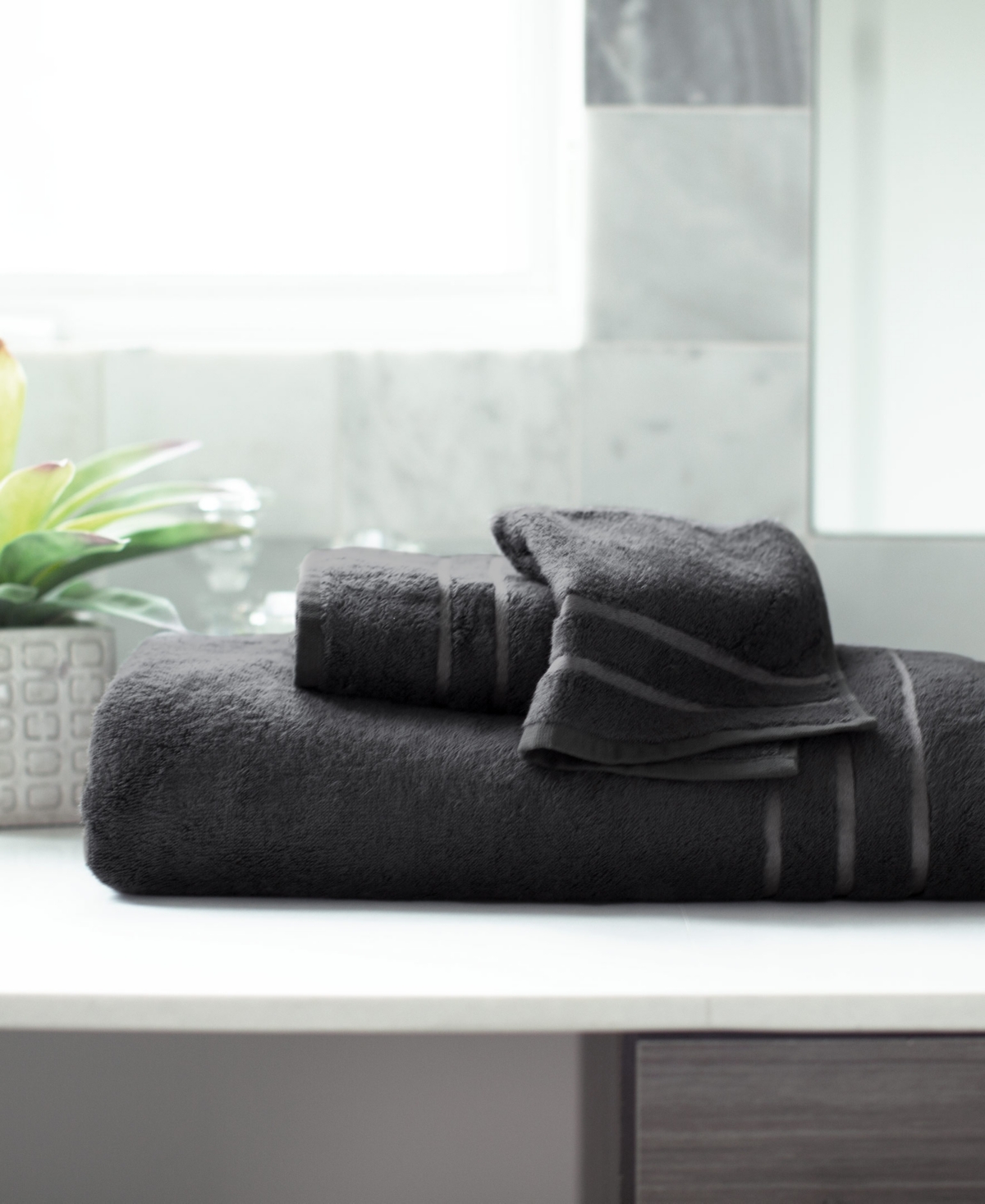 Cariloha 3-piece Towel Set Bedding In Charcoal