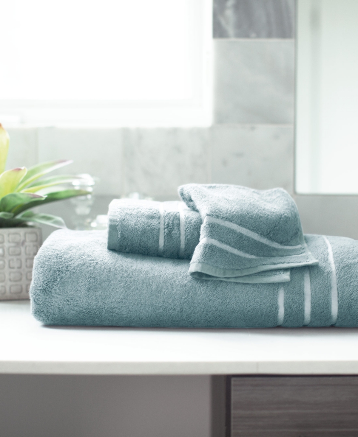 Cariloha 3-piece Towel Set Bedding In Turqoise