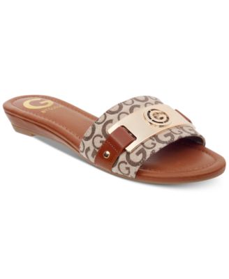 G by guess jeena slide flat sandals on sale