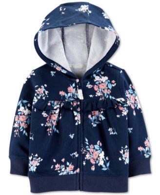 Carter's - Baby Girls Floral-Print Cotton Hoodie