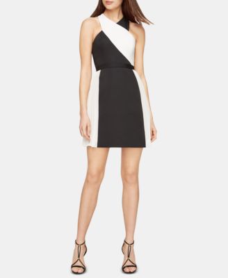 BCBGMAXAZRIA Pleated Colorblocked A-Line Dress - Macy's