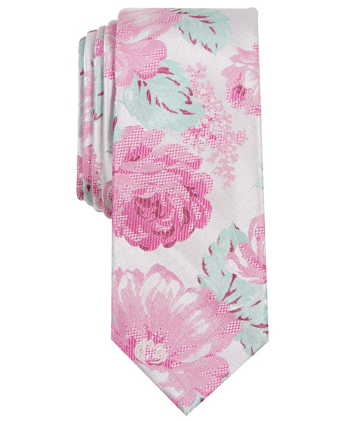 Bar III Men's Kenneth Floral Skinny Tie, Created for Macy's - Macy's