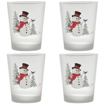 Fiesta - Snowman 15-Ounce Frosted Tapered Cooler Glass Set of 4